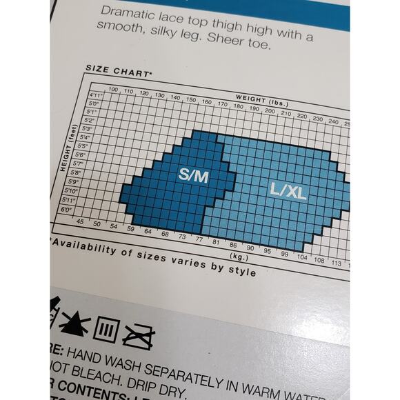 West Loop Lace Top Thigh High Sheer Toe Hose Size L/XL Jet Black - Picture 4 of 4